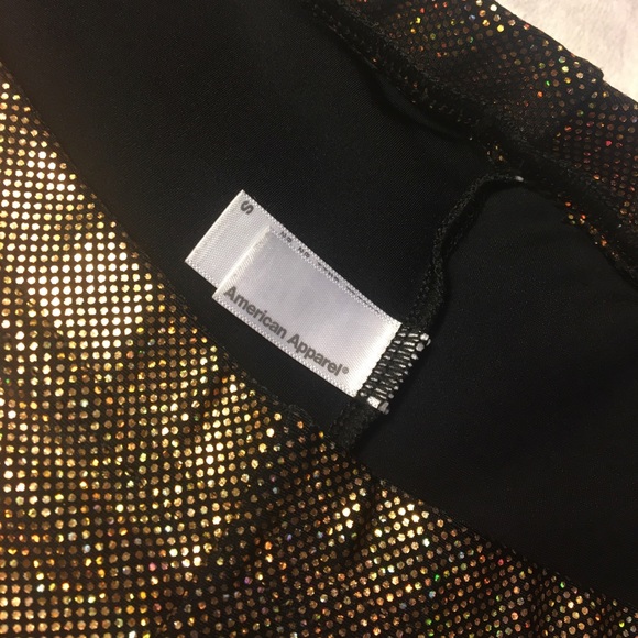 American Apparel Metallic Biker Shorts Gold - Picture 2 of 3